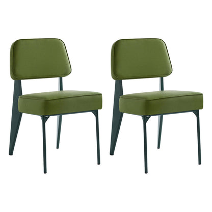 Scandinavian Home Side Chair Open Back Upholstered Metal Dining Room Chair Green 2 Piece Set Green Clearhalo ' kitchen&dining_furn' 'Dining Chairs' 'Dining Tables & Seating' 'dining_chair' 'furn' 'furn_dining_chair' 'Furniture' 'furniture_dining_chair' 'Kitchen & Dining Furniture' 'kitchen' 3859354