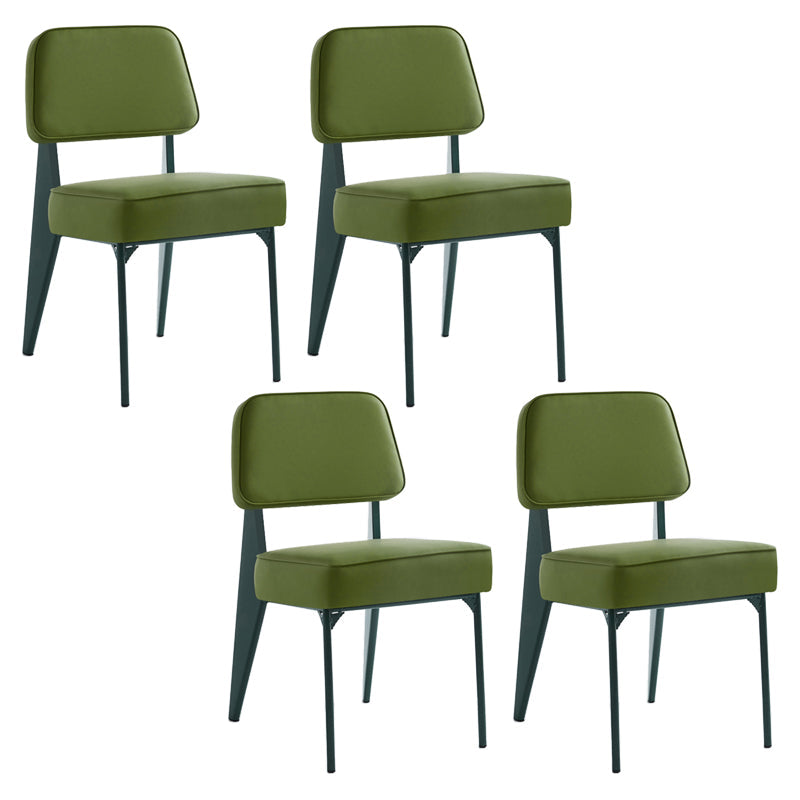 Scandinavian Home Side Chair Open Back Upholstered Metal Dining Room Chair Green 4 Piece Set Green Clearhalo ' kitchen&dining_furn' 'Dining Chairs' 'Dining Tables & Seating' 'dining_chair' 'furn' 'furn_dining_chair' 'Furniture' 'furniture_dining_chair' 'Kitchen & Dining Furniture' 'kitchen' 3859355