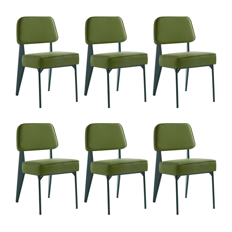Scandinavian Home Side Chair Open Back Upholstered Metal Dining Room Chair Green 6 Piece Set Green Clearhalo ' kitchen&dining_furn' 'Dining Chairs' 'Dining Tables & Seating' 'dining_chair' 'furn' 'furn_dining_chair' 'Furniture' 'furniture_dining_chair' 'Kitchen & Dining Furniture' 'kitchen' 3859356