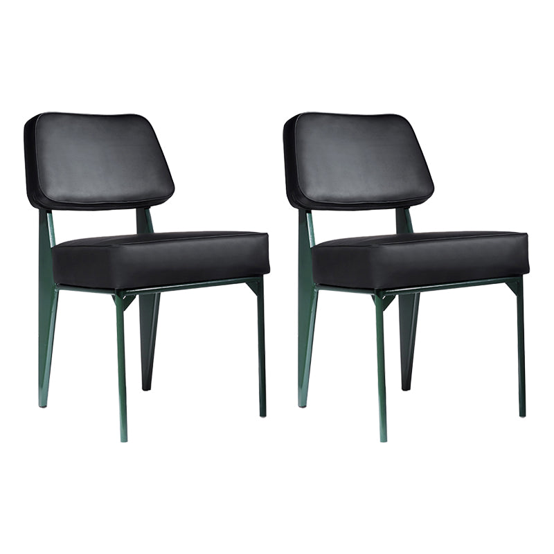 Scandinavian Home Side Chair Open Back Upholstered Metal Dining Room Chair Black 2 Piece Set Green Clearhalo ' kitchen&dining_furn' 'Dining Chairs' 'Dining Tables & Seating' 'dining_chair' 'furn' 'furn_dining_chair' 'Furniture' 'furniture_dining_chair' 'Kitchen & Dining Furniture' 'kitchen' 3859357