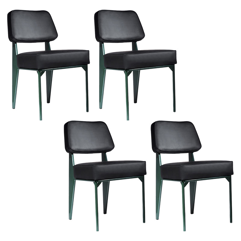 Scandinavian Home Side Chair Open Back Upholstered Metal Dining Room Chair Black 4 Piece Set Green Clearhalo ' kitchen&dining_furn' 'Dining Chairs' 'Dining Tables & Seating' 'dining_chair' 'furn' 'furn_dining_chair' 'Furniture' 'furniture_dining_chair' 'Kitchen & Dining Furniture' 'kitchen' 3859358