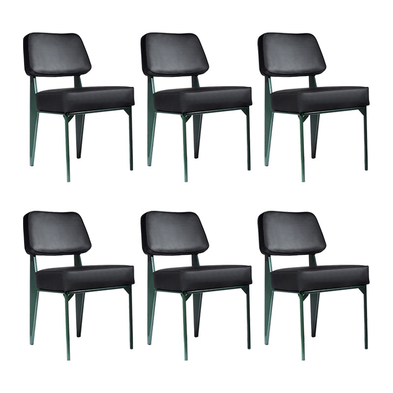 Scandinavian Home Side Chair Open Back Upholstered Metal Dining Room Chair Black 6 Piece Set Green Clearhalo ' kitchen&dining_furn' 'Dining Chairs' 'Dining Tables & Seating' 'dining_chair' 'furn' 'furn_dining_chair' 'Furniture' 'furniture_dining_chair' 'Kitchen & Dining Furniture' 'kitchen' 3859359