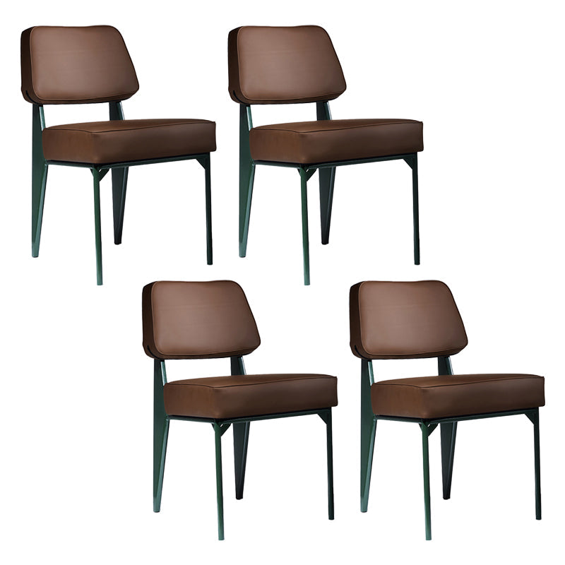 Scandinavian Home Side Chair Open Back Upholstered Metal Dining Room Chair Coffee 4 Piece Set Green Clearhalo ' kitchen&dining_furn' 'Dining Chairs' 'Dining Tables & Seating' 'dining_chair' 'furn' 'furn_dining_chair' 'Furniture' 'furniture_dining_chair' 'Kitchen & Dining Furniture' 'kitchen' 3859361