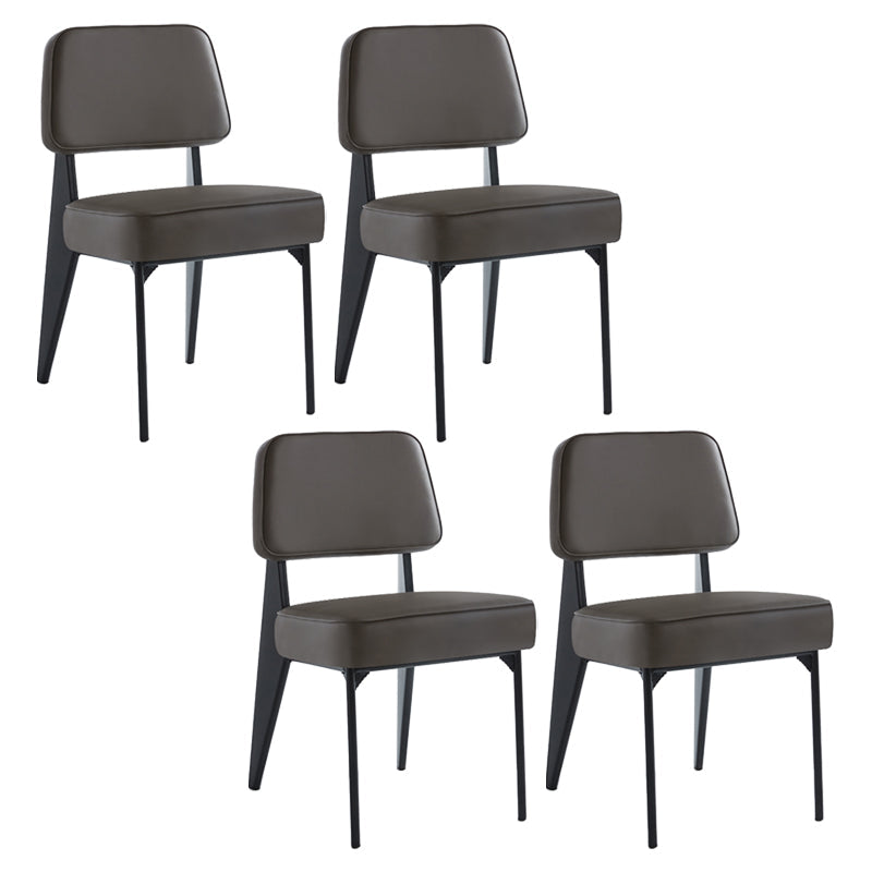 Scandinavian Home Side Chair Open Back Upholstered Metal Dining Room Chair Grey 4 Piece Set Black Clearhalo ' kitchen&dining_furn' 'Dining Chairs' 'Dining Tables & Seating' 'dining_chair' 'furn' 'furn_dining_chair' 'Furniture' 'furniture_dining_chair' 'Kitchen & Dining Furniture' 'kitchen' 3859364