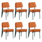 Scandinavian Home Side Chair Open Back Upholstered Metal Dining Room Chair Orange 6 Piece Set Green Clearhalo ' kitchen&dining_furn' 'Dining Chairs' 'Dining Tables & Seating' 'dining_chair' 'furn' 'furn_dining_chair' 'Furniture' 'furniture_dining_chair' 'Kitchen & Dining Furniture' 'kitchen' 3859368