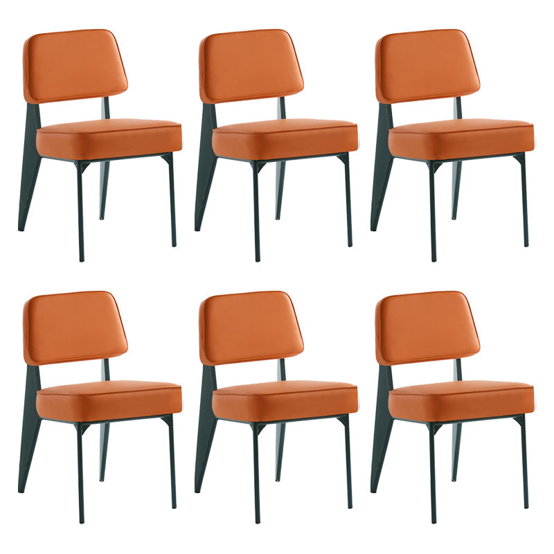 Scandinavian Home Side Chair Open Back Upholstered Metal Dining Room Chair Orange 6 Piece Set Green Clearhalo ' kitchen&dining_furn' 'Dining Chairs' 'Dining Tables & Seating' 'dining_chair' 'furn' 'furn_dining_chair' 'Furniture' 'furniture_dining_chair' 'Kitchen & Dining Furniture' 'kitchen' 3859368