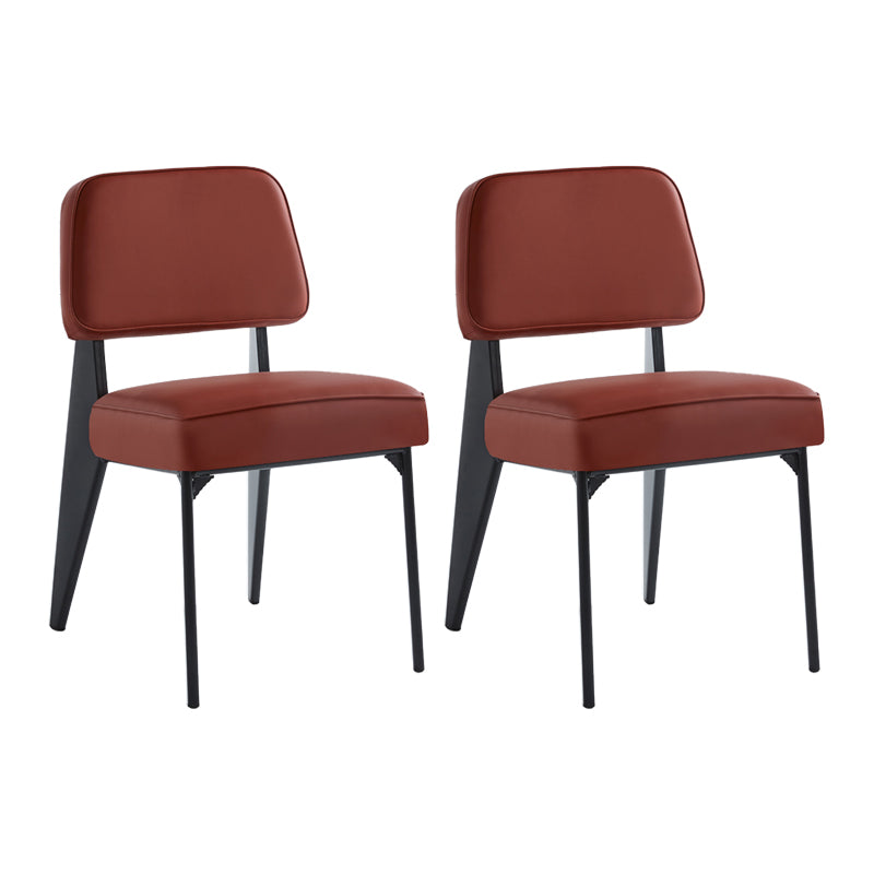 Scandinavian Home Side Chair Open Back Upholstered Metal Dining Room Chair Red 2 Piece Set Black Clearhalo ' kitchen&dining_furn' 'Dining Chairs' 'Dining Tables & Seating' 'dining_chair' 'furn' 'furn_dining_chair' 'Furniture' 'furniture_dining_chair' 'Kitchen & Dining Furniture' 'kitchen' 3859369