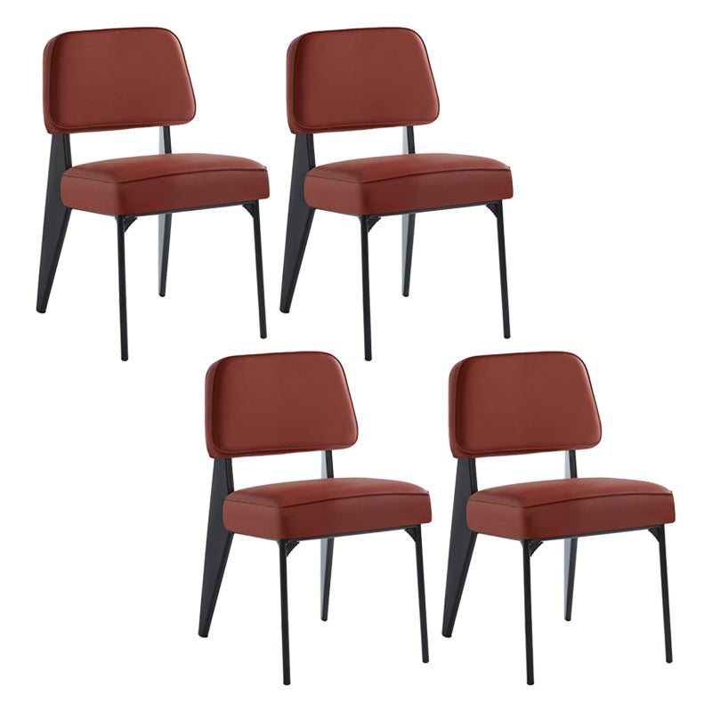 Scandinavian Home Side Chair Open Back Upholstered Metal Dining Room Chair Red 4 Piece Set Black Clearhalo ' kitchen&dining_furn' 'Dining Chairs' 'Dining Tables & Seating' 'dining_chair' 'furn' 'furn_dining_chair' 'Furniture' 'furniture_dining_chair' 'Kitchen & Dining Furniture' 'kitchen' 3859370