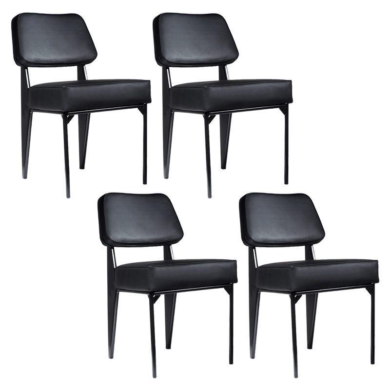 Scandinavian Home Side Chair Open Back Upholstered Metal Dining Room Chair Black 4 Piece Set Black Clearhalo ' kitchen&dining_furn' 'Dining Chairs' 'Dining Tables & Seating' 'dining_chair' 'furn' 'furn_dining_chair' 'Furniture' 'furniture_dining_chair' 'Kitchen & Dining Furniture' 'kitchen' 3859373