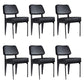 Scandinavian Home Side Chair Open Back Upholstered Metal Dining Room Chair Black 6 Piece Set Black Clearhalo ' kitchen&dining_furn' 'Dining Chairs' 'Dining Tables & Seating' 'dining_chair' 'furn' 'furn_dining_chair' 'Furniture' 'furniture_dining_chair' 'Kitchen & Dining Furniture' 'kitchen' 3859374