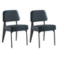 Scandinavian Home Side Chair Open Back Upholstered Metal Dining Room Chair Blue 2 Piece Set Black Clearhalo ' kitchen&dining_furn' 'Dining Chairs' 'Dining Tables & Seating' 'dining_chair' 'furn' 'furn_dining_chair' 'Furniture' 'furniture_dining_chair' 'Kitchen & Dining Furniture' 'kitchen' 3859375