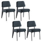 Scandinavian Home Side Chair Open Back Upholstered Metal Dining Room Chair Blue 4 Piece Set Black Clearhalo ' kitchen&dining_furn' 'Dining Chairs' 'Dining Tables & Seating' 'dining_chair' 'furn' 'furn_dining_chair' 'Furniture' 'furniture_dining_chair' 'Kitchen & Dining Furniture' 'kitchen' 3859376
