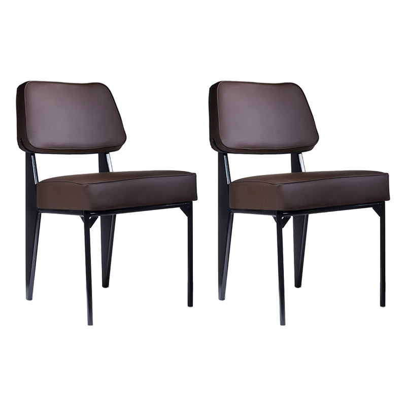 Scandinavian Home Side Chair Open Back Upholstered Metal Dining Room Chair Brown 2 Piece Set Black Clearhalo ' kitchen&dining_furn' 'Dining Chairs' 'Dining Tables & Seating' 'dining_chair' 'furn' 'furn_dining_chair' 'Furniture' 'furniture_dining_chair' 'Kitchen & Dining Furniture' 'kitchen' 3859378