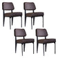 Scandinavian Home Side Chair Open Back Upholstered Metal Dining Room Chair Brown 4 Piece Set Black Clearhalo ' kitchen&dining_furn' 'Dining Chairs' 'Dining Tables & Seating' 'dining_chair' 'furn' 'furn_dining_chair' 'Furniture' 'furniture_dining_chair' 'Kitchen & Dining Furniture' 'kitchen' 3859379