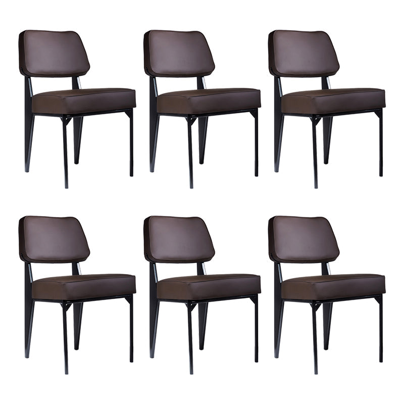 Scandinavian Home Side Chair Open Back Upholstered Metal Dining Room Chair Brown 6 Piece Set Black Clearhalo ' kitchen&dining_furn' 'Dining Chairs' 'Dining Tables & Seating' 'dining_chair' 'furn' 'furn_dining_chair' 'Furniture' 'furniture_dining_chair' 'Kitchen & Dining Furniture' 'kitchen' 3859380