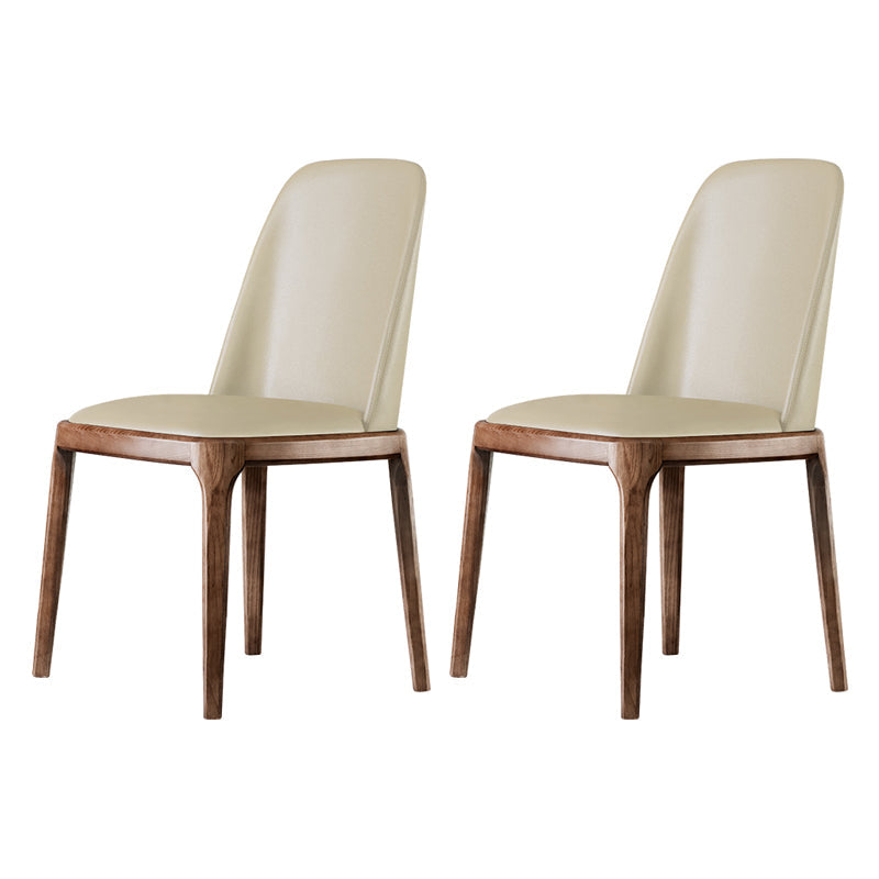 Modern Style Dining Side Chair Armless Chair with Wooden Legs for Kitchen (Set of 2) Cream Gray Clearhalo ' kitchen&dining_furn' 'Dining Chairs' 'Dining Tables & Seating' 'dining_chair' 'furn' 'furn_dining_chair' 'Furniture' 'furniture_dining_chair' 'Kitchen & Dining Furniture' 'kitchen' 3859383