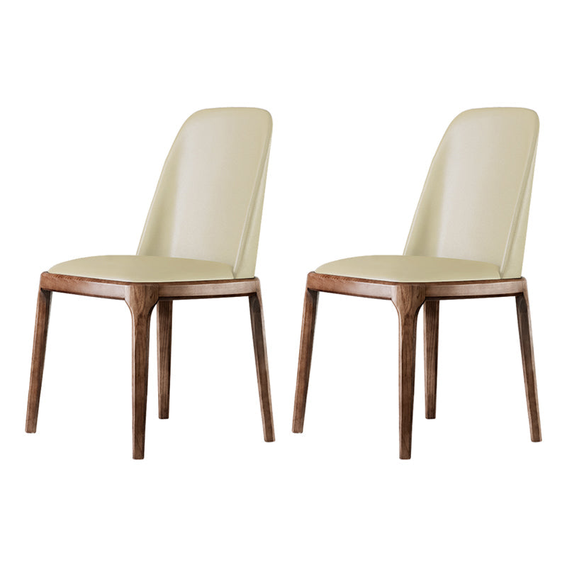 Modern Style Dining Side Chair Armless Chair with Wooden Legs for Kitchen (Set of 2) Beige Clearhalo ' kitchen&dining_furn' 'Dining Chairs' 'Dining Tables & Seating' 'dining_chair' 'furn' 'furn_dining_chair' 'Furniture' 'furniture_dining_chair' 'Kitchen & Dining Furniture' 'kitchen' 3859385