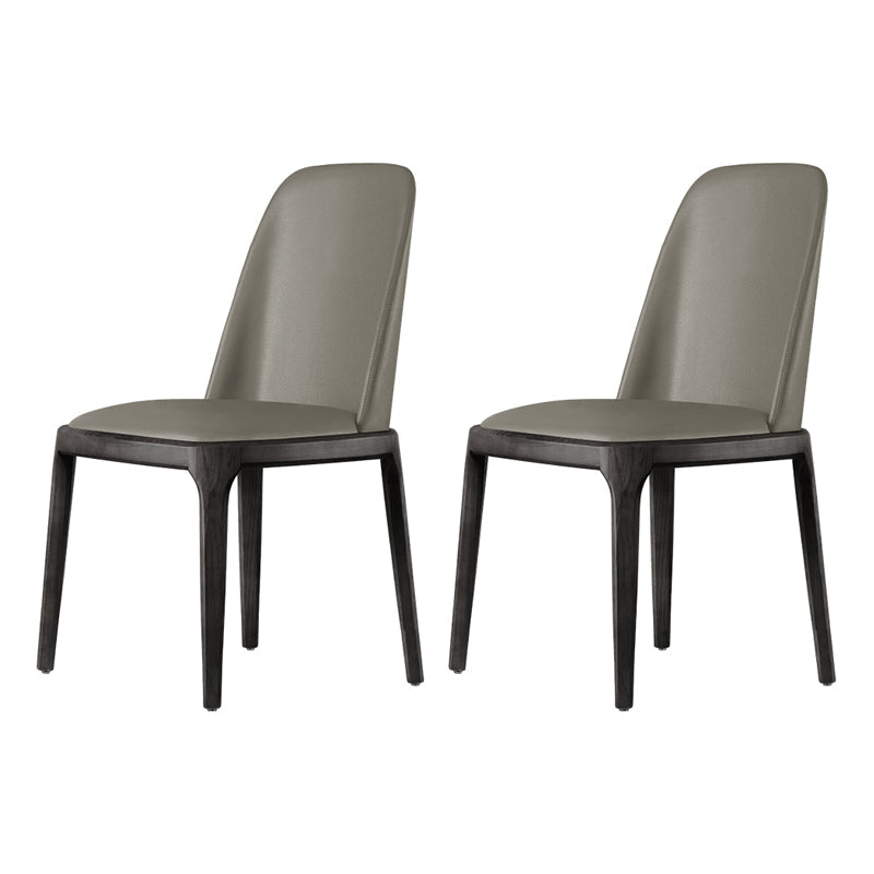 Modern Style Dining Side Chair Armless Chair with Wooden Legs for Kitchen (Set of 2) Smoke Gray Clearhalo ' kitchen&dining_furn' 'Dining Chairs' 'Dining Tables & Seating' 'dining_chair' 'furn' 'furn_dining_chair' 'Furniture' 'furniture_dining_chair' 'Kitchen & Dining Furniture' 'kitchen' 3859389