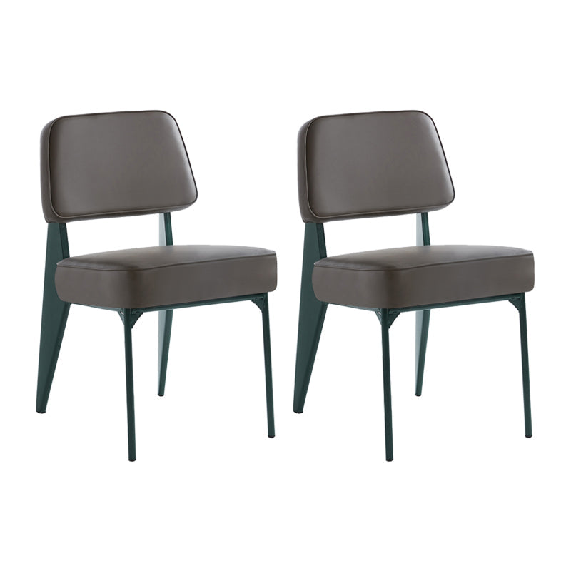 Scandinavian Home Side Chair Open Back Metal Upholstered Dining Room Chair Grey 2 Piece Set Green Clearhalo ' kitchen&dining_furn' 'Dining Chairs' 'Dining Tables & Seating' 'dining_chair' 'furn' 'furn_dining_chair' 'Furniture' 'furniture_dining_chair' 'Kitchen & Dining Furniture' 'kitchen' 3859395