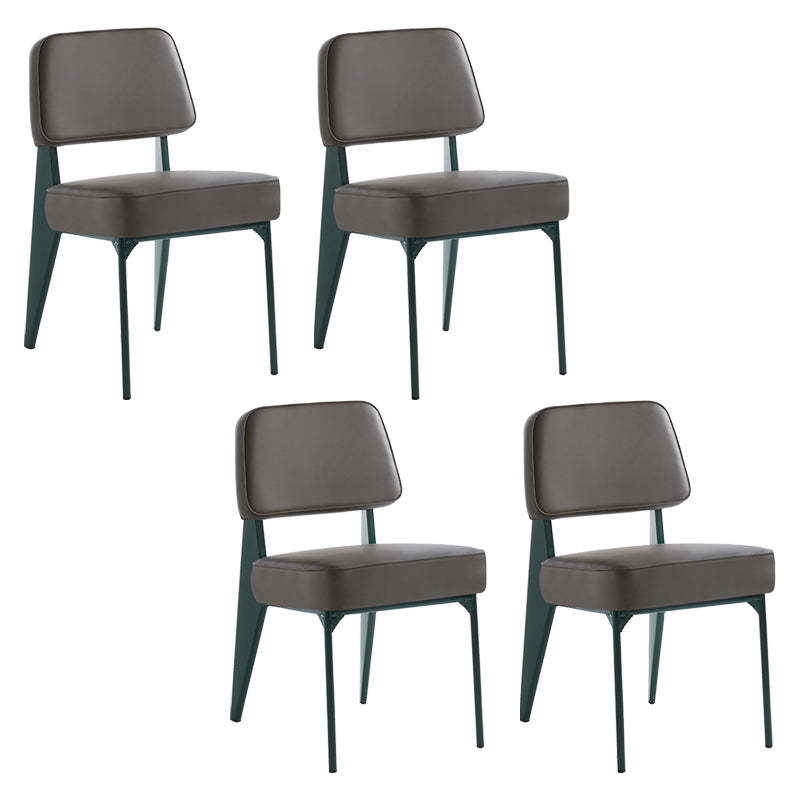 Scandinavian Home Side Chair Open Back Metal Upholstered Dining Room Chair Grey 4 Piece Set Green Clearhalo ' kitchen&dining_furn' 'Dining Chairs' 'Dining Tables & Seating' 'dining_chair' 'furn' 'furn_dining_chair' 'Furniture' 'furniture_dining_chair' 'Kitchen & Dining Furniture' 'kitchen' 3859396