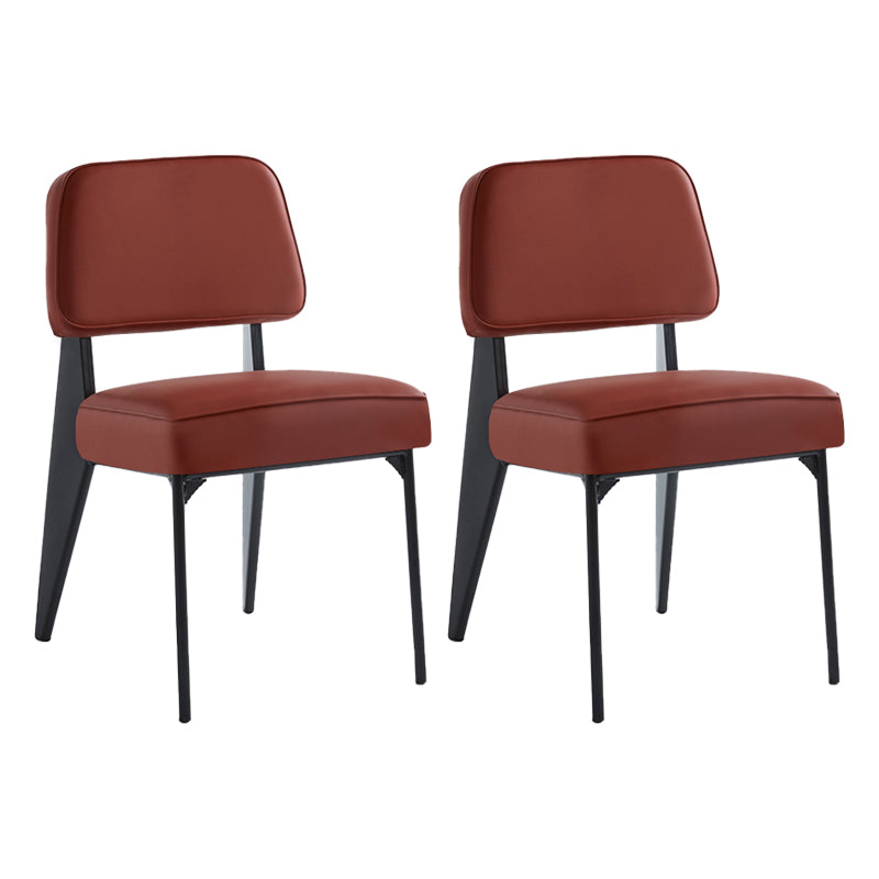 Scandinavian Home Side Chair Open Back Metal Upholstered Dining Room Chair Red 2 Piece Set Black Clearhalo ' kitchen&dining_furn' 'Dining Chairs' 'Dining Tables & Seating' 'dining_chair' 'furn' 'furn_dining_chair' 'Furniture' 'furniture_dining_chair' 'Kitchen & Dining Furniture' 'kitchen' 3859401