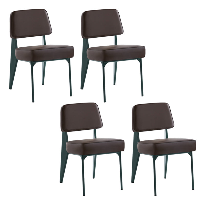 Scandinavian Home Side Chair Open Back Metal Upholstered Dining Room Chair Brown 4 Piece Set Green Clearhalo ' kitchen&dining_furn' 'Dining Chairs' 'Dining Tables & Seating' 'dining_chair' 'furn' 'furn_dining_chair' 'Furniture' 'furniture_dining_chair' 'Kitchen & Dining Furniture' 'kitchen' 3859408