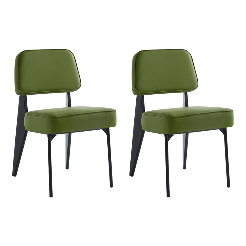 Scandinavian Home Side Chair Open Back Metal Upholstered Dining Room Chair Green 2 Piece Set Black Clearhalo ' kitchen&dining_furn' 'Dining Chairs' 'Dining Tables & Seating' 'dining_chair' 'furn' 'furn_dining_chair' 'Furniture' 'furniture_dining_chair' 'Kitchen & Dining Furniture' 'kitchen' 3859410