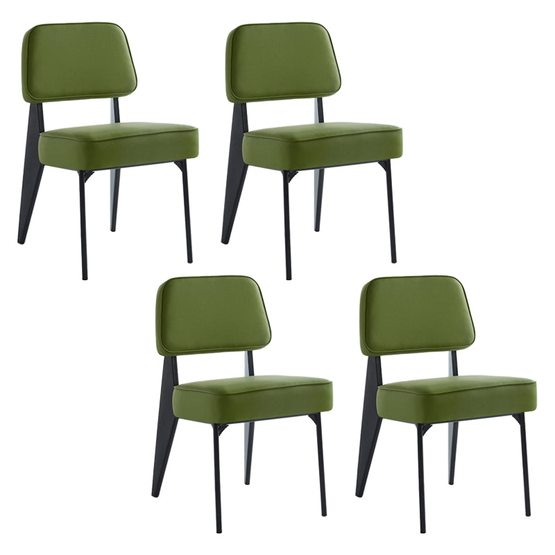 Scandinavian Home Side Chair Open Back Metal Upholstered Dining Room Chair Green 4 Piece Set Black Clearhalo ' kitchen&dining_furn' 'Dining Chairs' 'Dining Tables & Seating' 'dining_chair' 'furn' 'furn_dining_chair' 'Furniture' 'furniture_dining_chair' 'Kitchen & Dining Furniture' 'kitchen' 3859411