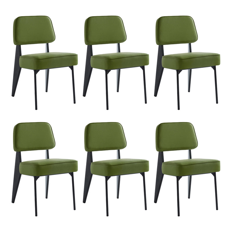 Scandinavian Home Side Chair Open Back Metal Upholstered Dining Room Chair Green 6 Piece Set Black Clearhalo ' kitchen&dining_furn' 'Dining Chairs' 'Dining Tables & Seating' 'dining_chair' 'furn' 'furn_dining_chair' 'Furniture' 'furniture_dining_chair' 'Kitchen & Dining Furniture' 'kitchen' 3859412