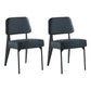 Scandinavian Home Side Chair Open Back Metal Upholstered Dining Room Chair Blue 2 Piece Set Black Clearhalo ' kitchen&dining_furn' 'Dining Chairs' 'Dining Tables & Seating' 'dining_chair' 'furn' 'furn_dining_chair' 'Furniture' 'furniture_dining_chair' 'Kitchen & Dining Furniture' 'kitchen' 3859419