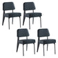 Scandinavian Home Side Chair Open Back Metal Upholstered Dining Room Chair Blue 4 Piece Set Black Clearhalo ' kitchen&dining_furn' 'Dining Chairs' 'Dining Tables & Seating' 'dining_chair' 'furn' 'furn_dining_chair' 'Furniture' 'furniture_dining_chair' 'Kitchen & Dining Furniture' 'kitchen' 3859420
