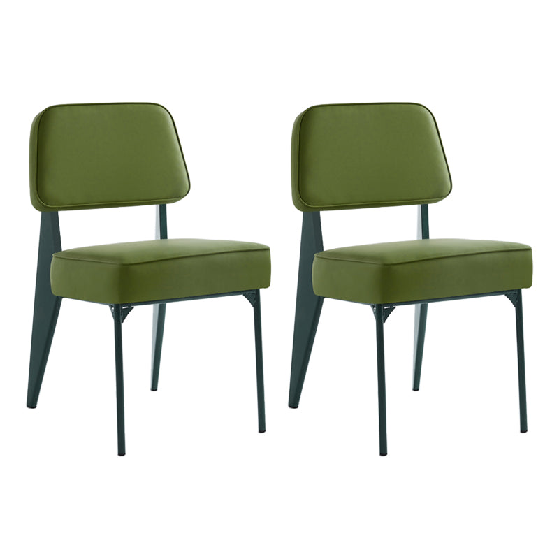 Scandinavian Home Side Chair Open Back Metal Upholstered Dining Room Chair Green 2 Piece Set Green Clearhalo ' kitchen&dining_furn' 'Dining Chairs' 'Dining Tables & Seating' 'dining_chair' 'furn' 'furn_dining_chair' 'Furniture' 'furniture_dining_chair' 'Kitchen & Dining Furniture' 'kitchen' 3859422