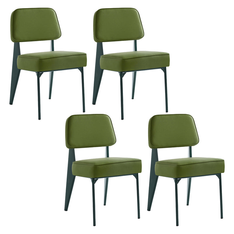 Scandinavian Home Side Chair Open Back Metal Upholstered Dining Room Chair Green 4 Piece Set Green Clearhalo ' kitchen&dining_furn' 'Dining Chairs' 'Dining Tables & Seating' 'dining_chair' 'furn' 'furn_dining_chair' 'Furniture' 'furniture_dining_chair' 'Kitchen & Dining Furniture' 'kitchen' 3859423