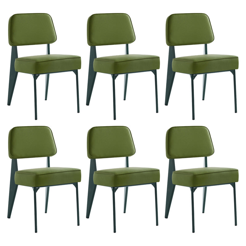 Scandinavian Home Side Chair Open Back Metal Upholstered Dining Room Chair Green 6 Piece Set Green Clearhalo ' kitchen&dining_furn' 'Dining Chairs' 'Dining Tables & Seating' 'dining_chair' 'furn' 'furn_dining_chair' 'Furniture' 'furniture_dining_chair' 'Kitchen & Dining Furniture' 'kitchen' 3859424