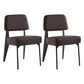 Scandinavian Home Side Chair Open Back Metal Upholstered Dining Room Chair Brown 2 Piece Set Black Clearhalo ' kitchen&dining_furn' 'Dining Chairs' 'Dining Tables & Seating' 'dining_chair' 'furn' 'furn_dining_chair' 'Furniture' 'furniture_dining_chair' 'Kitchen & Dining Furniture' 'kitchen' 3859428