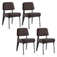 Scandinavian Home Side Chair Open Back Metal Upholstered Dining Room Chair Brown 4 Piece Set Black Clearhalo ' kitchen&dining_furn' 'Dining Chairs' 'Dining Tables & Seating' 'dining_chair' 'furn' 'furn_dining_chair' 'Furniture' 'furniture_dining_chair' 'Kitchen & Dining Furniture' 'kitchen' 3859429