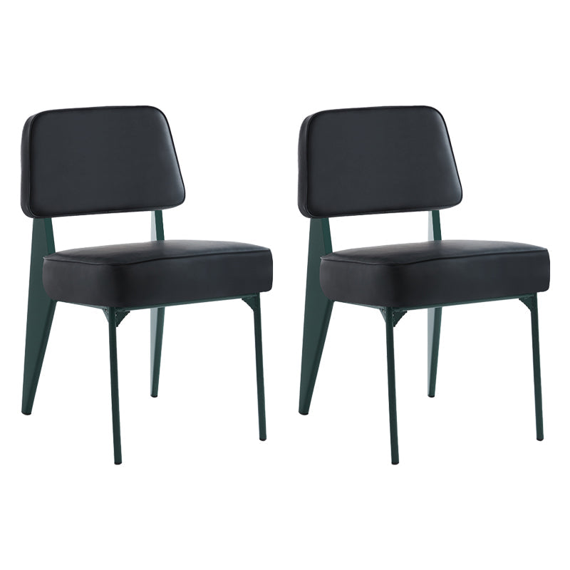 Scandinavian Home Side Chair Open Back Metal Upholstered Dining Room Chair Black 2 Piece Set Green Clearhalo ' kitchen&dining_furn' 'Dining Chairs' 'Dining Tables & Seating' 'dining_chair' 'furn' 'furn_dining_chair' 'Furniture' 'furniture_dining_chair' 'Kitchen & Dining Furniture' 'kitchen' 3859431