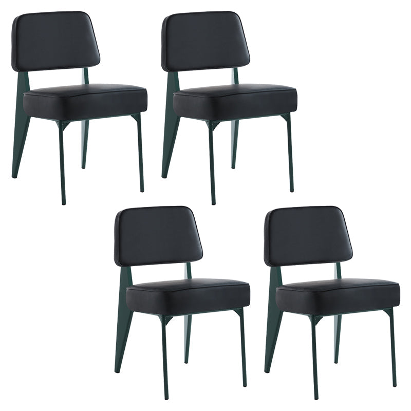 Scandinavian Home Side Chair Open Back Metal Upholstered Dining Room Chair Black 4 Piece Set Green Clearhalo ' kitchen&dining_furn' 'Dining Chairs' 'Dining Tables & Seating' 'dining_chair' 'furn' 'furn_dining_chair' 'Furniture' 'furniture_dining_chair' 'Kitchen & Dining Furniture' 'kitchen' 3859432