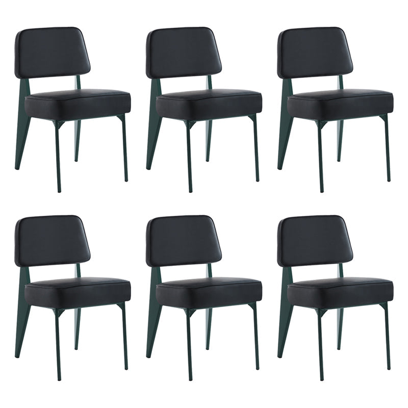 Scandinavian Home Side Chair Open Back Metal Upholstered Dining Room Chair Black 6 Piece Set Green Clearhalo ' kitchen&dining_furn' 'Dining Chairs' 'Dining Tables & Seating' 'dining_chair' 'furn' 'furn_dining_chair' 'Furniture' 'furniture_dining_chair' 'Kitchen & Dining Furniture' 'kitchen' 3859433