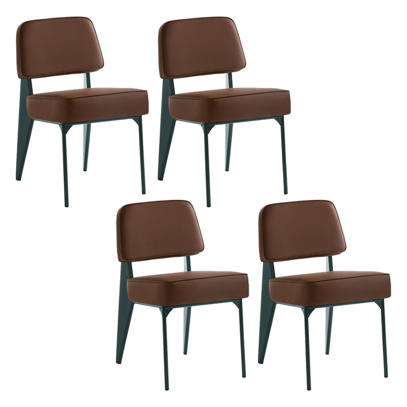 Scandinavian Home Side Chair Open Back Metal Upholstered Dining Room Chair Coffee 4 Piece Set Green Clearhalo ' kitchen&dining_furn' 'Dining Chairs' 'Dining Tables & Seating' 'dining_chair' 'furn' 'furn_dining_chair' 'Furniture' 'furniture_dining_chair' 'Kitchen & Dining Furniture' 'kitchen' 3859438