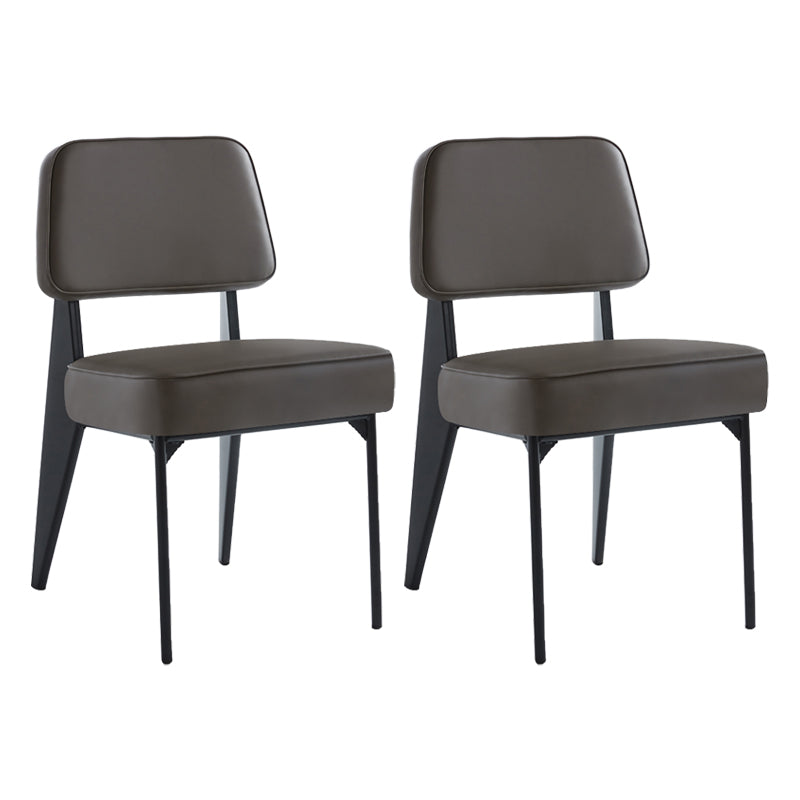 Scandinavian Home Side Chair Open Back Metal Upholstered Dining Room Chair Grey 2 Piece Set Black Clearhalo ' kitchen&dining_furn' 'Dining Chairs' 'Dining Tables & Seating' 'dining_chair' 'furn' 'furn_dining_chair' 'Furniture' 'furniture_dining_chair' 'Kitchen & Dining Furniture' 'kitchen' 3859440