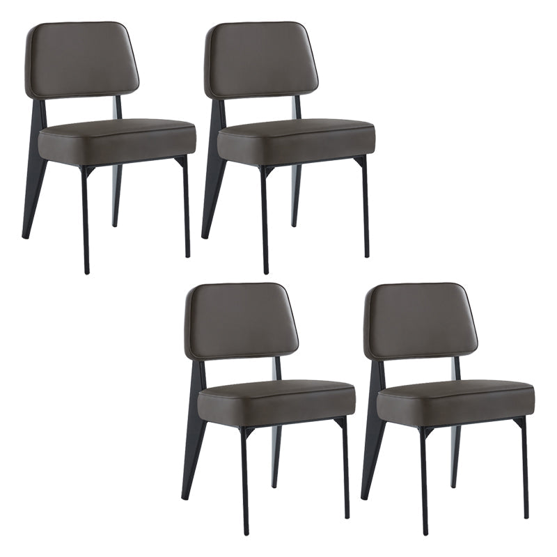 Scandinavian Home Side Chair Open Back Metal Upholstered Dining Room Chair Grey 4 Piece Set Black Clearhalo ' kitchen&dining_furn' 'Dining Chairs' 'Dining Tables & Seating' 'dining_chair' 'furn' 'furn_dining_chair' 'Furniture' 'furniture_dining_chair' 'Kitchen & Dining Furniture' 'kitchen' 3859441