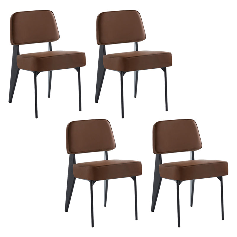 Scandinavian Home Side Chair Open Back Metal Upholstered Dining Room Chair Coffee 4 Piece Set Black Clearhalo ' kitchen&dining_furn' 'Dining Chairs' 'Dining Tables & Seating' 'dining_chair' 'furn' 'furn_dining_chair' 'Furniture' 'furniture_dining_chair' 'Kitchen & Dining Furniture' 'kitchen' 3859447