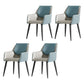 Contemporary Metal Dining Room Armchairs Leather Upholstered Side Chairs for Home Use Light Blue 4 Piece Set Clearhalo ' kitchen&dining_furn' 'Dining Chairs' 'Dining Tables & Seating' 'dining_chair' 'furn' 'furn_dining_chair' 'Furniture' 'furniture_dining_chair' 'Kitchen & Dining Furniture' 'kitchen' 3859454