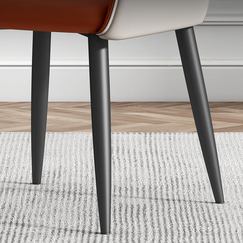 Contemporary Metal Dining Room Armchairs Leather Upholstered Side Chairs for Home Use Clearhalo ' kitchen&dining_furn' 'Dining Chairs' 'Dining Tables & Seating' 'dining_chair' 'furn' 'furn_dining_chair' 'Furniture' 'furniture_dining_chair' 'Kitchen & Dining Furniture' 'kitchen' 3859459