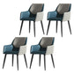 Contemporary Metal Dining Room Armchairs Leather Upholstered Side Chairs for Home Use Dark Blue 4 Piece Set Clearhalo ' kitchen&dining_furn' 'Dining Chairs' 'Dining Tables & Seating' 'dining_chair' 'furn' 'furn_dining_chair' 'Furniture' 'furniture_dining_chair' 'Kitchen & Dining Furniture' 'kitchen' 3859460