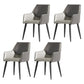 Contemporary Metal Dining Room Armchairs Leather Upholstered Side Chairs for Home Use Dark Gray 4 Piece Set Clearhalo ' kitchen&dining_furn' 'Dining Chairs' 'Dining Tables & Seating' 'dining_chair' 'furn' 'furn_dining_chair' 'Furniture' 'furniture_dining_chair' 'Kitchen & Dining Furniture' 'kitchen' 3859475