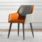 Contemporary Metal Dining Room Armchairs Leather Upholstered Side Chairs for Home Use Orange 1 Piece Clearhalo ' kitchen&dining_furn' 'Dining Chairs' 'Dining Tables & Seating' 'dining_chair' 'furn' 'furn_dining_chair' 'Furniture' 'furniture_dining_chair' 'Kitchen & Dining Furniture' 'kitchen' 3859476