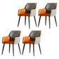 Contemporary Metal Dining Room Armchairs Leather Upholstered Side Chairs for Home Use Orange 4 Piece Set Clearhalo ' kitchen&dining_furn' 'Dining Chairs' 'Dining Tables & Seating' 'dining_chair' 'furn' 'furn_dining_chair' 'Furniture' 'furniture_dining_chair' 'Kitchen & Dining Furniture' 'kitchen' 3859478