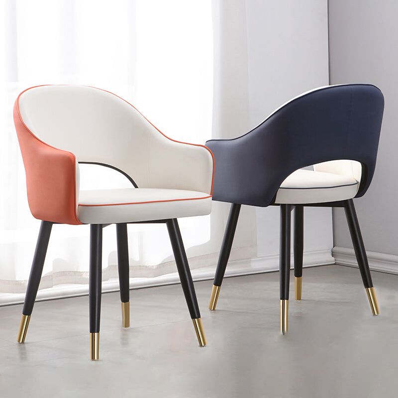 Glam Metal Dining Room Armchairs Open Back Dining Side Chair for Home Use Clearhalo ' kitchen&dining_furn' 'Dining Chairs' 'Dining Tables & Seating' 'dining_chair' 'furn' 'furn_dining_chair' 'Furniture' 'furniture_dining_chair' 'Kitchen & Dining Furniture' 'kitchen' 3859479